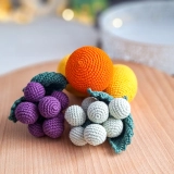 Zestaw Montessori Owoce szydełkowe Handmade 5 szt bawełna