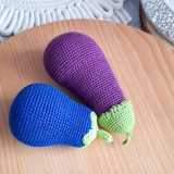 Bakłażany Szydełkowe 2 szt – Zabawka Montessori Handmade