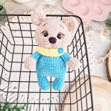 Miś szydełkowy handmade pluszowy amigurumi 21 cm maskotka