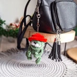Brelok żabka szydełkowa handmade pluszowa amigurumi 13 cm