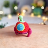 Brelok rakieta szydełkowa 8cm handmade prezent na plecak