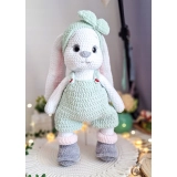 Duży pluszowy zajączek 45 cm maskotka z ubrankiem prezent Montessori