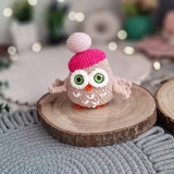 Sowa szydełkowa handmade pluszowa amigurumi dekoracja 13 cm