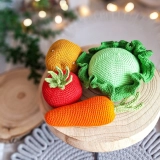 Zestaw warzyw Montessori szydełkowy Handmade 4 sztuki
