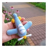 Szydełkowy Pluszowy Samolot, Amigurumi, Dekoracja Pokoju w Stylu Lotniczym, Prezent na Baby Shower