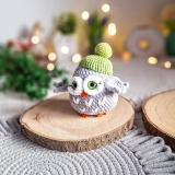 Zestaw 2 szydełkowych sówek handmade | Pluszowe sowy w czapkach