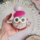 Sowa szydełkowa handmade pluszowa amigurumi dekoracja 13 cm