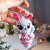 Szydełkowy Motyl Brelok Handmade z Pluszowej Włóczki Amigurumi