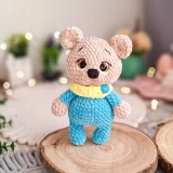 Miś szydełkowy handmade pluszowy amigurumi 21 cm maskotka