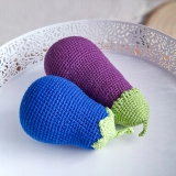 Bakłażany Szydełkowe 2 szt – Zabawka Montessori Handmade