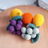 Zestaw Montessori Owoce szydełkowe Handmade 5 szt bawełna