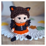 Nietoperz szydełkowy 17 cm – lalka amigurumi handmade zabawka