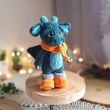 Ręcznie szydełkowany pluszowy smok 28 cm Handmade prezent Amigurumi