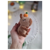 Kapibara szydełkowa 15 cm handmade zabawka rękodzieło amigurumi