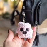 Brelok Różowy Miś Handmade Pluszowy Amigurumi 14 cm do Plecaka Kluczy