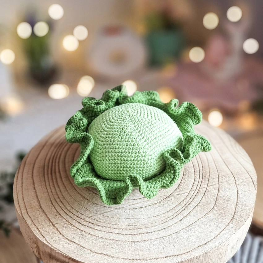Kapusta Montessori szydełkowa Handmade zabawka edukacyjna 14 cm