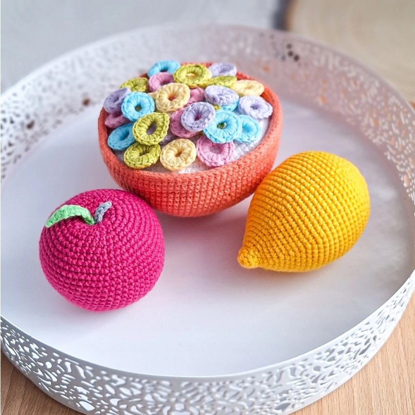 Zestaw Śniadaniowy – Kaszka, Jabłko, Cytryna, Montessori Handmade