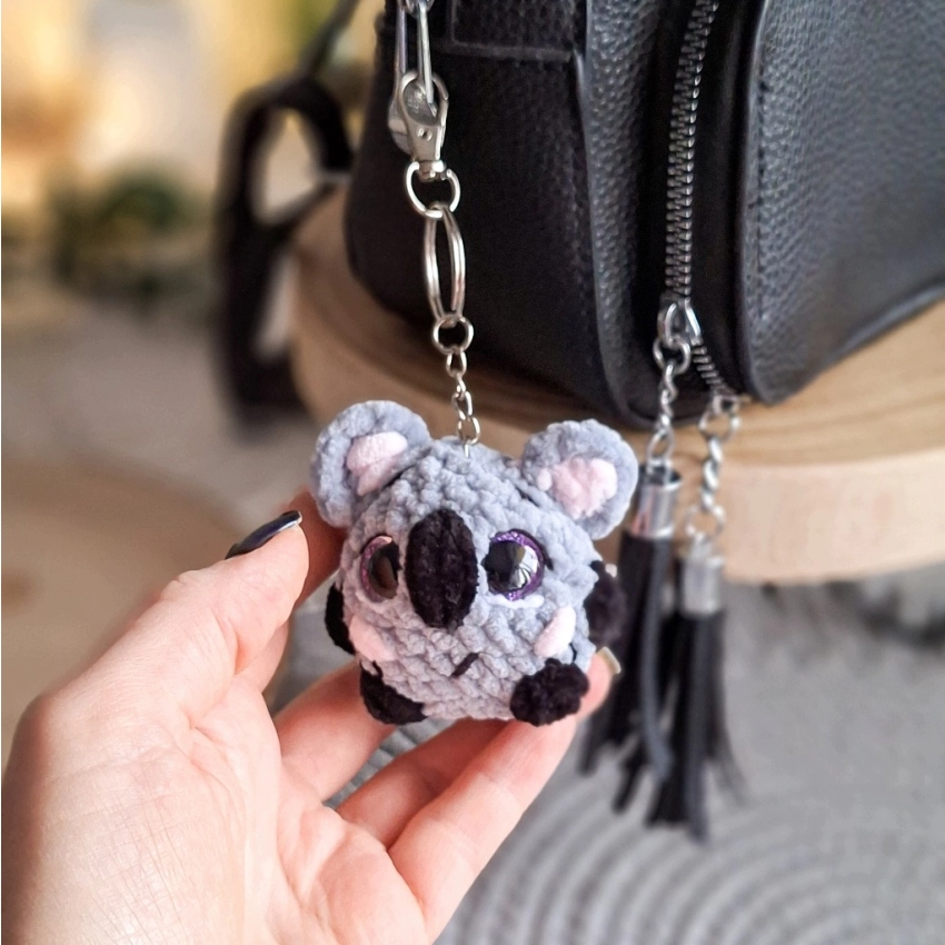 Brelok Koala Handmade Pluszowa Amigurumi 14 cm do Plecaka Kluczy