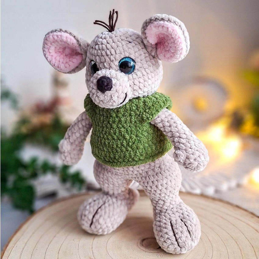 Kangur szydełkowy 25 cm – pluszowa zabawka handmade