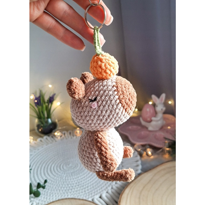 Brelok Kapibara Handmade Amigurumi 14 cm