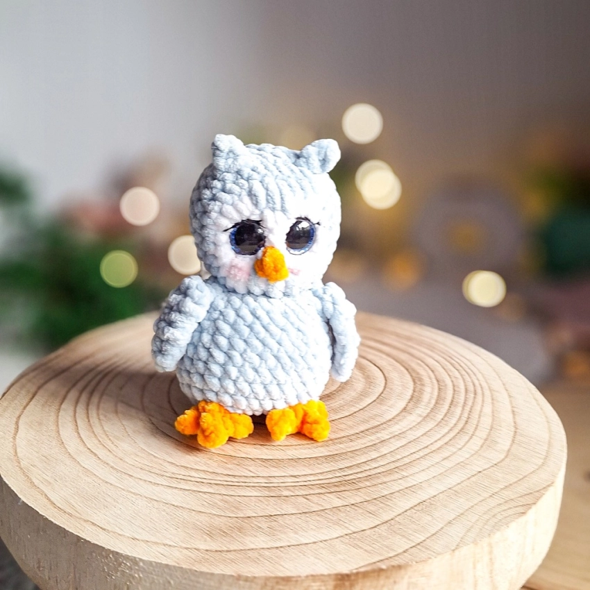Mini sowa szydełkowa handmade | Pluszowy puchacz | Mała sówka