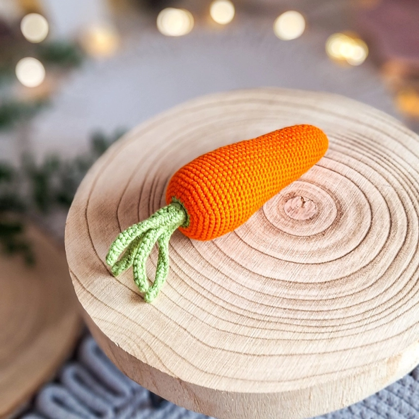 Marchewka szydełkowa z odczepianą natką | Montessori | Handmade