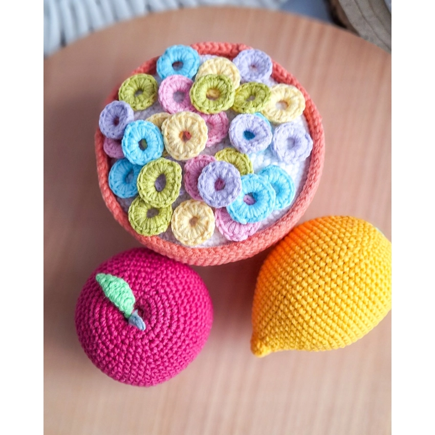 Zestaw Śniadaniowy – Kaszka, Jabłko, Cytryna, Montessori Handmade
