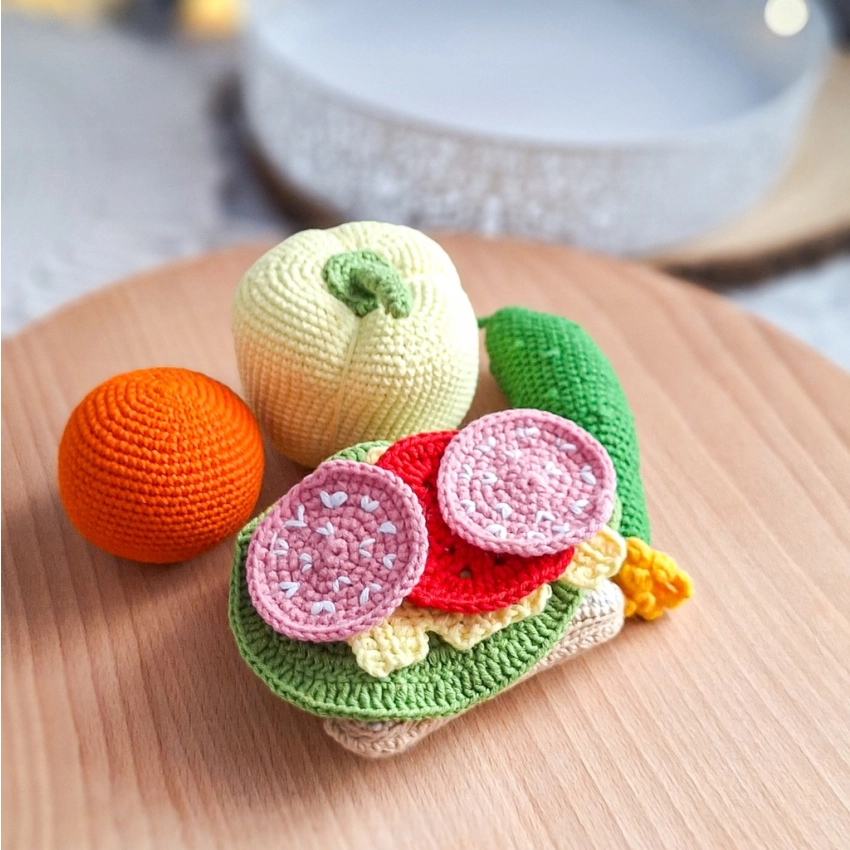 Zestaw Warzywa i Kanapka – Montessori, Rękodzieło Handmade