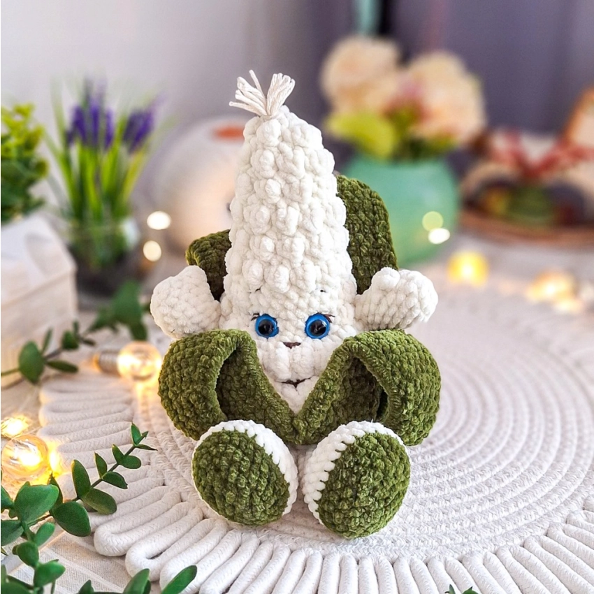 Pluszowa Kukurydza 22 cm – Maskotka Handmade, Zabawka Edukacyjna